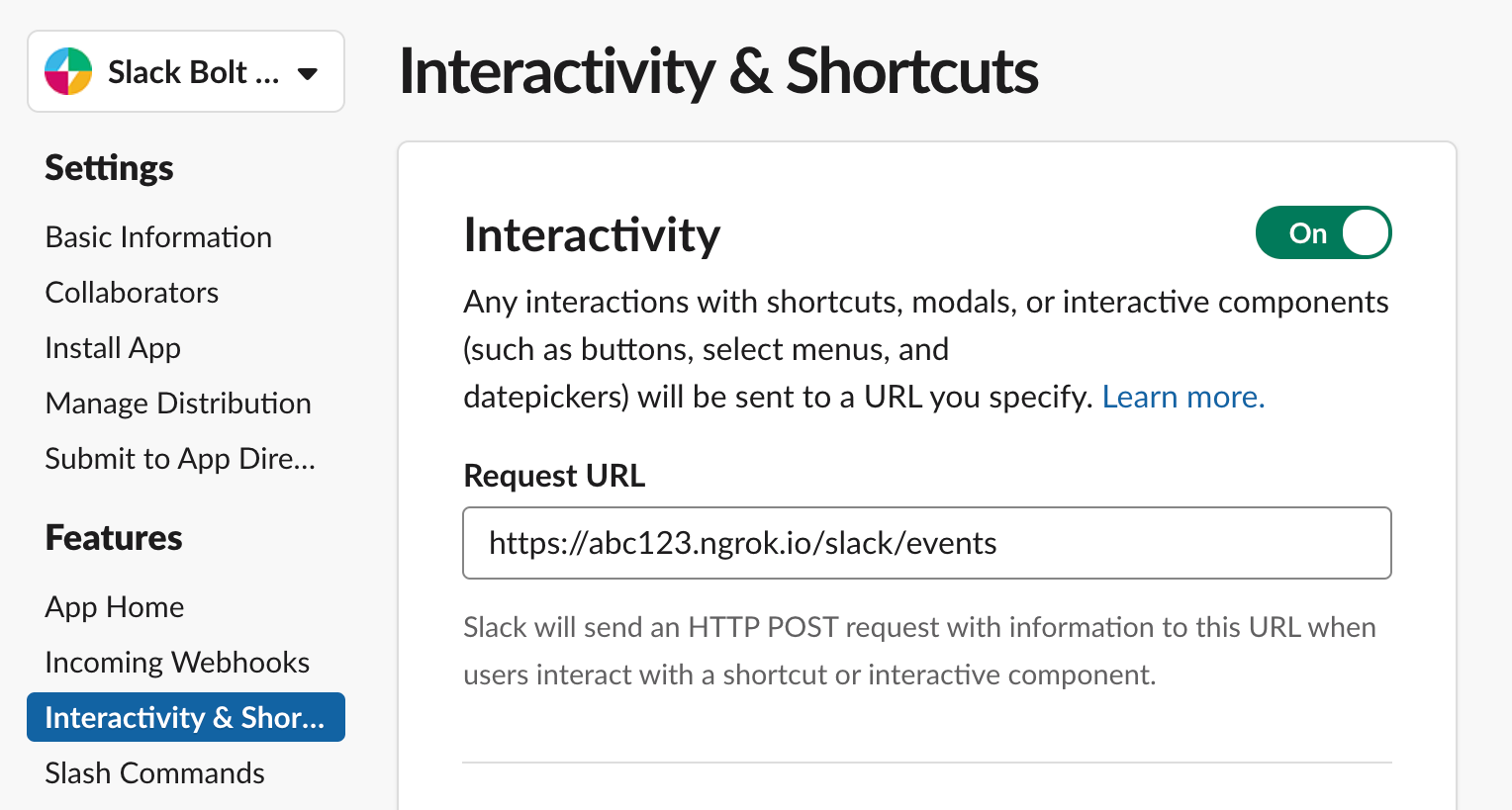 「Interactivity & Shortcuts」ページ
